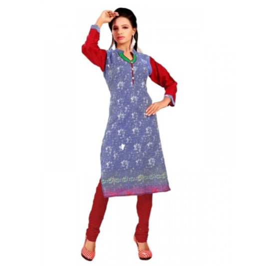 Amfyn Women's Cotton Kurtis (Red, Blue, L)