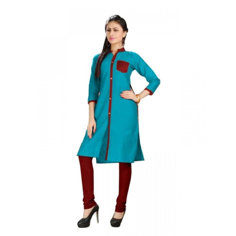 Amfyn Women's Cotton Kurtis (Blue, Maroon, L)