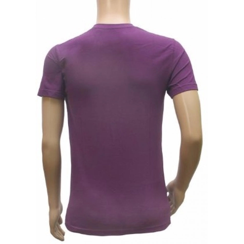 Amfyn Mens Hosiery Mix Printed Men Tshirts (Violet, S)