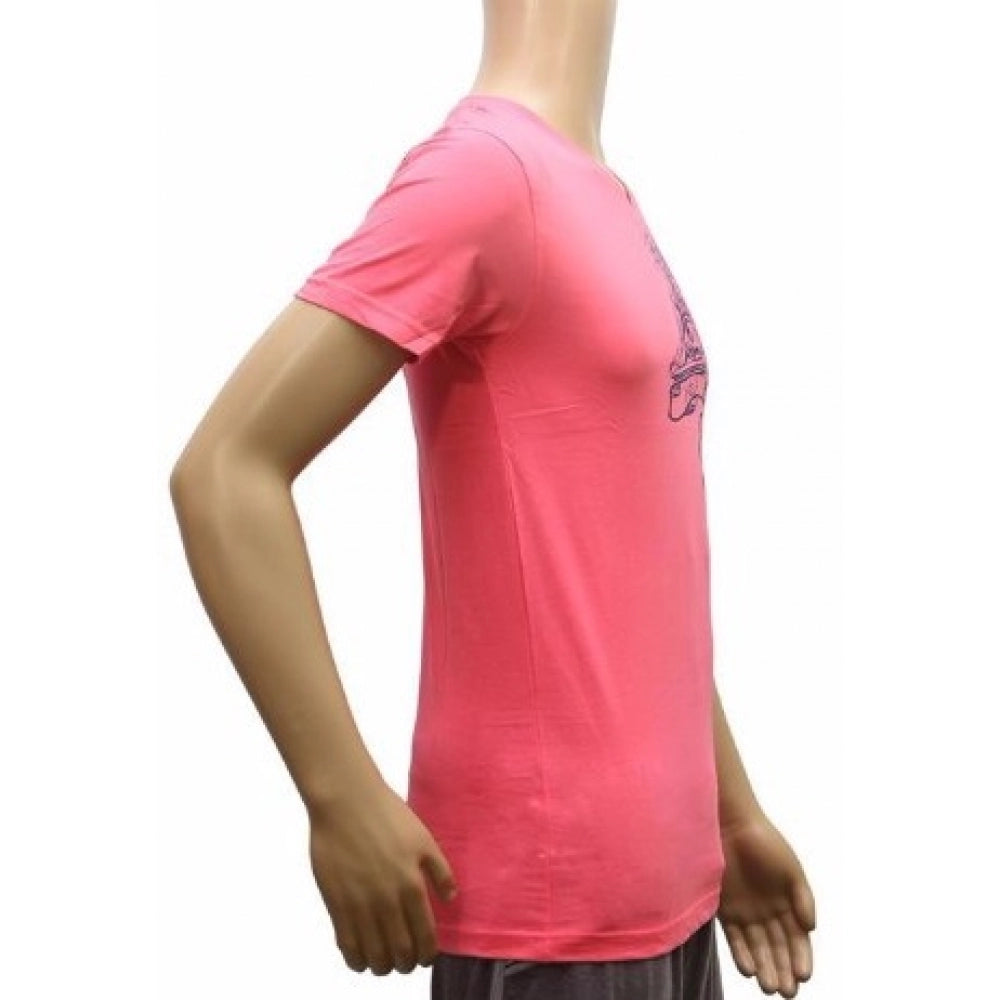 Amfyn Mens Hosiery Mix Printed Men Tshirts (Dark Pink, S)
