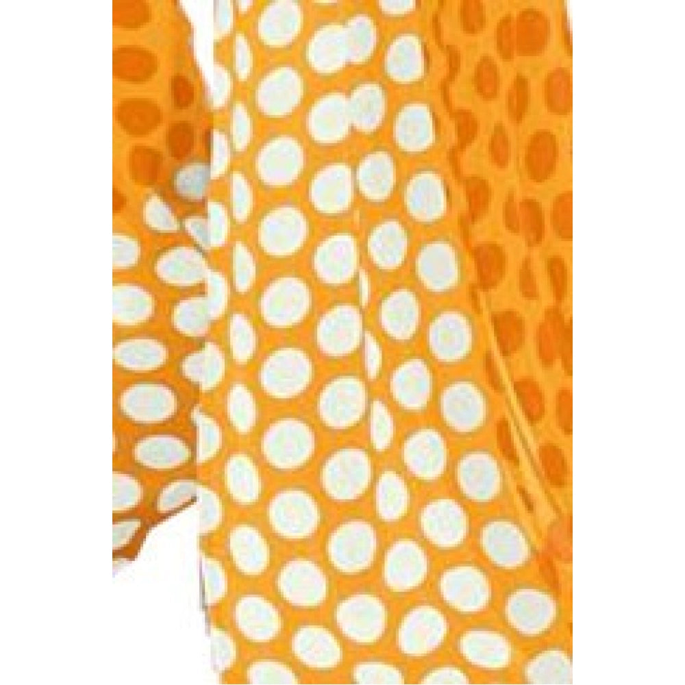 Amfyn Womens Geogrette Saree with Blouse Digital Printed Saree (Yellow, 6.25 Mtr)