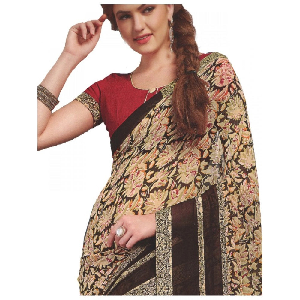 Amfyn Womens Georgette Digital Printed Saree (Multi, 6.25 Mtr)