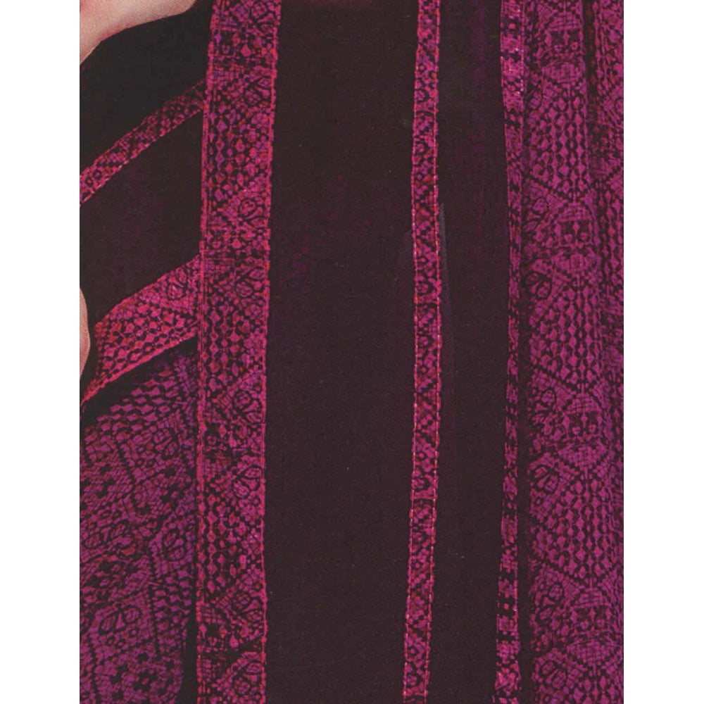 Amfyn Womens Georgette Digital Printed Saree (Purple, 6.25 Mtr)