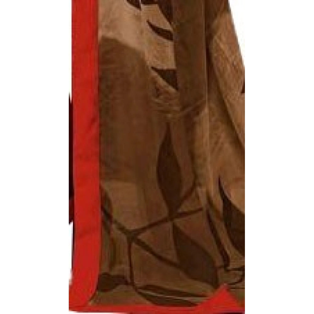 Amfyn Womens Georgette Digital Printed Saree (Red, Yellow, 6.25 Mtr)