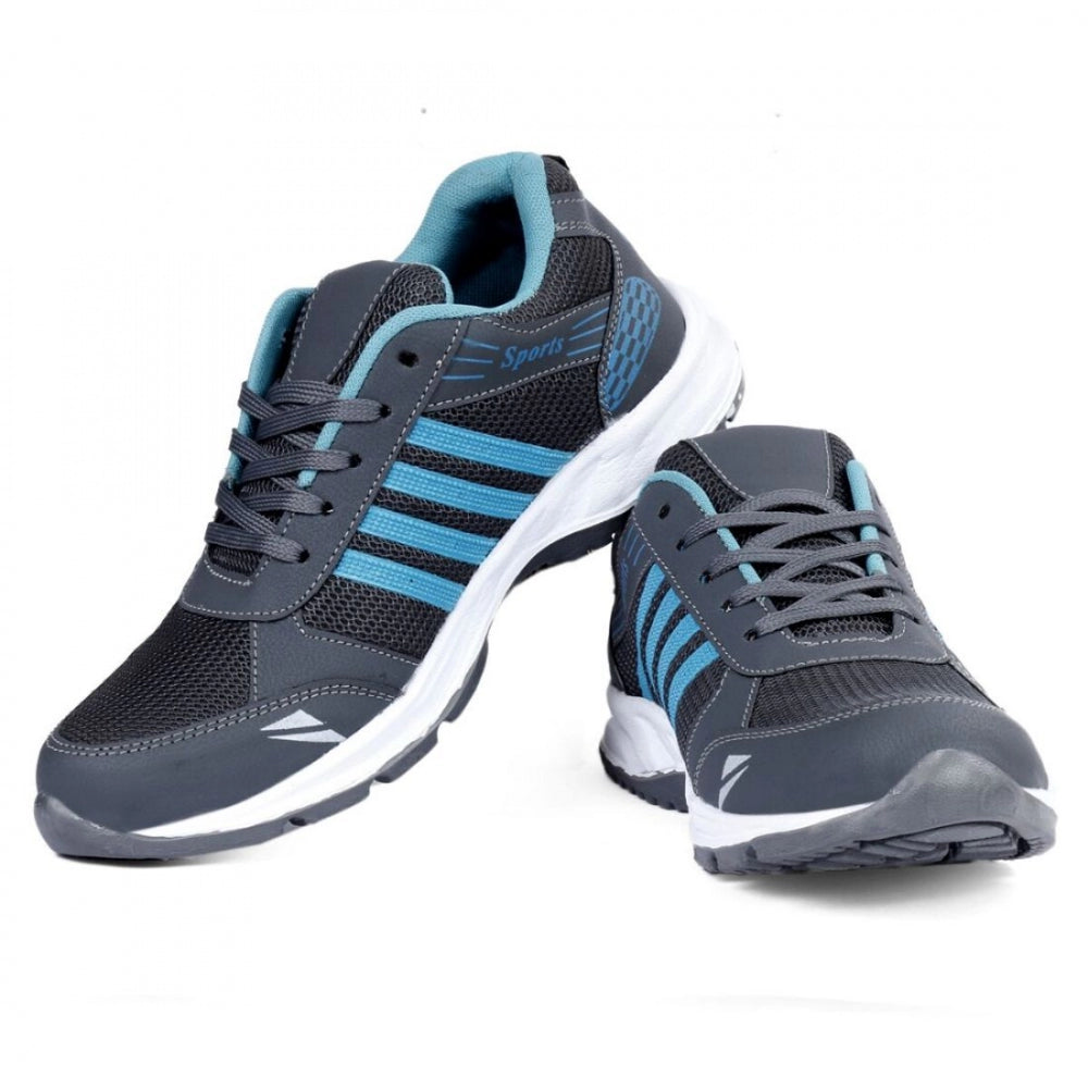 Amfyn Men Grey,Blue Color Mesh Material Casual Sports Shoes