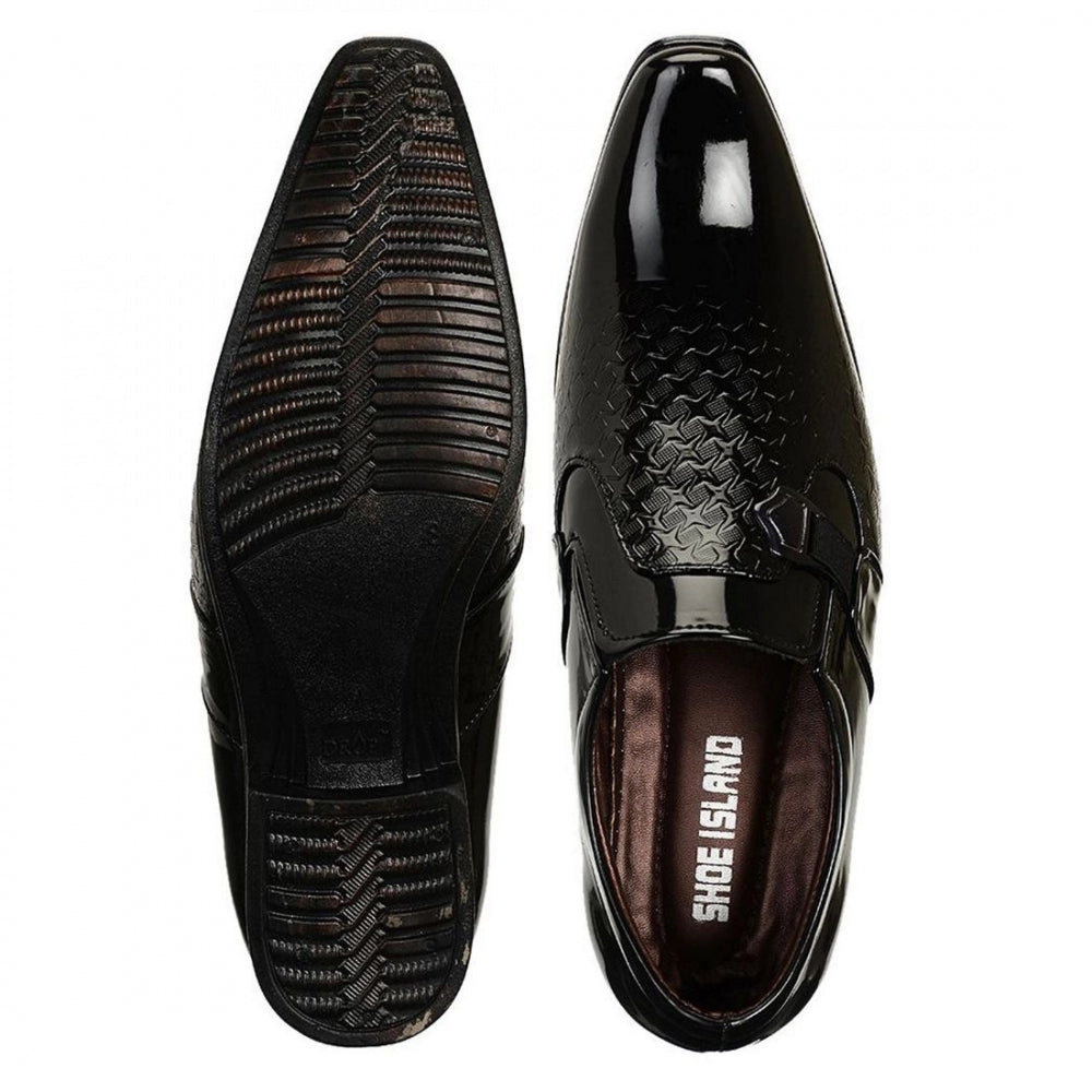 Amfyn Men Black Color Synthetic Material Casual Formal Shoes