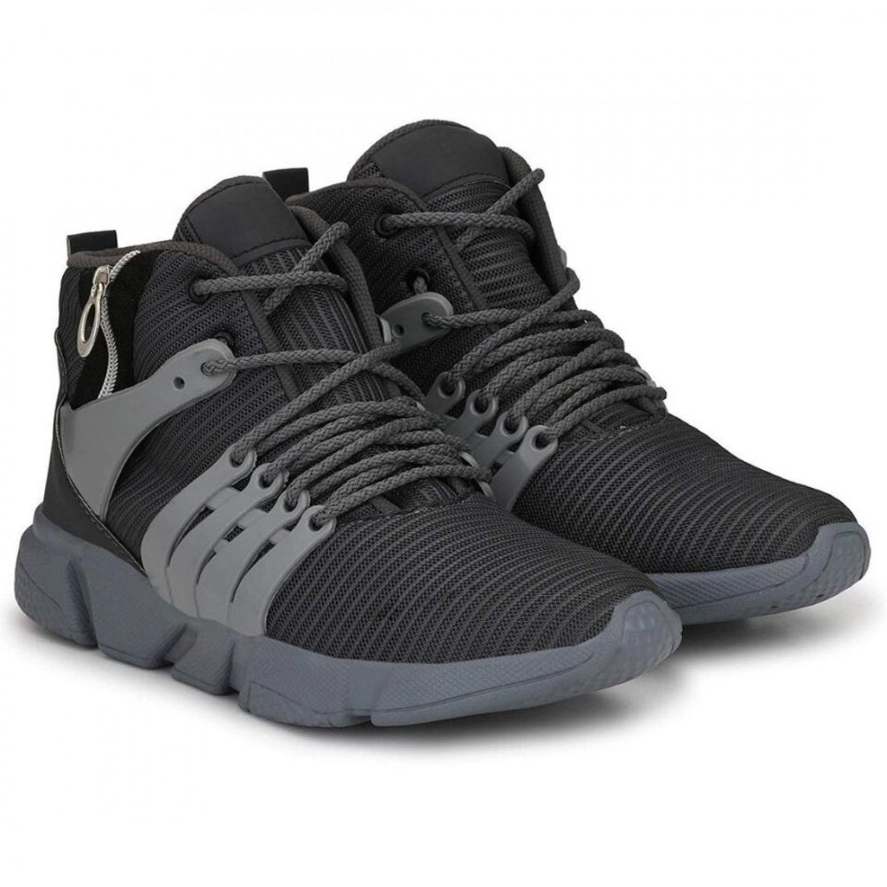 Amfyn Men Grey,Black Color Mesh Material Casual Sports Shoes