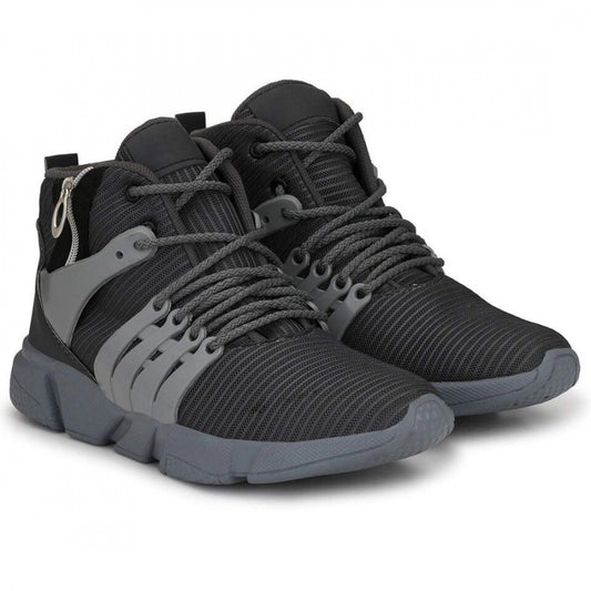 Amfyn Men Grey,Black Color Mesh Material Casual Sports Shoes