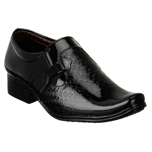 Amfyn Men Black Color Synthetic Material Casual Formal Shoes