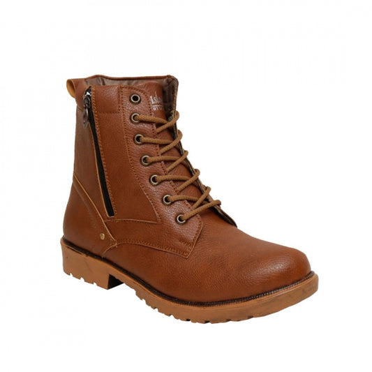 Amfyn Men Tan Brown Color Synthetic Material Casual Long Boots