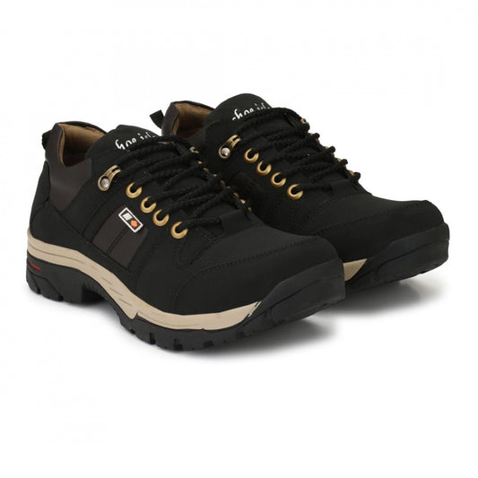 Amfyn Men Black Color Leatherette Material Casual Boots