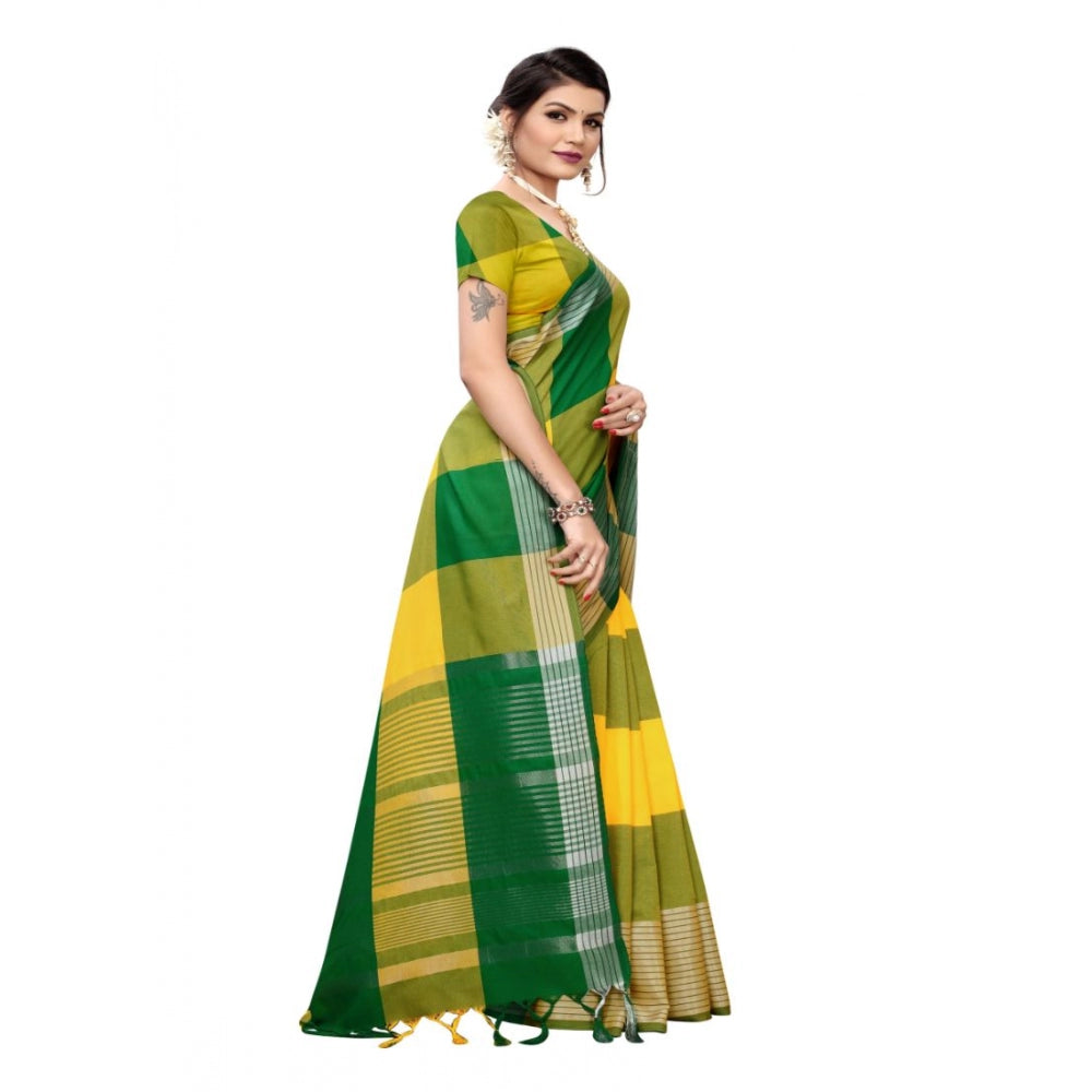 Amfyn Women's Cotton Saree (Multi, 5-6 Mtrs)