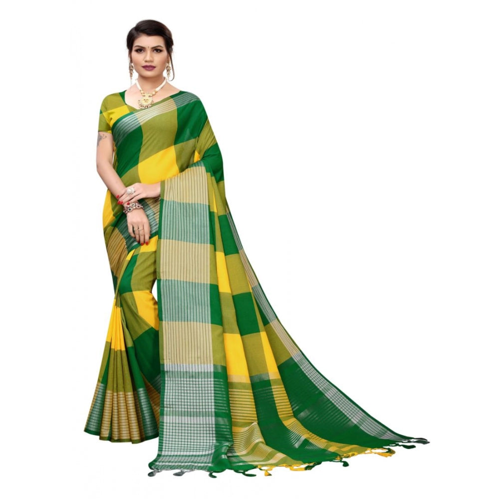 Amfyn Women's Cotton Saree (Multi, 5-6 Mtrs)