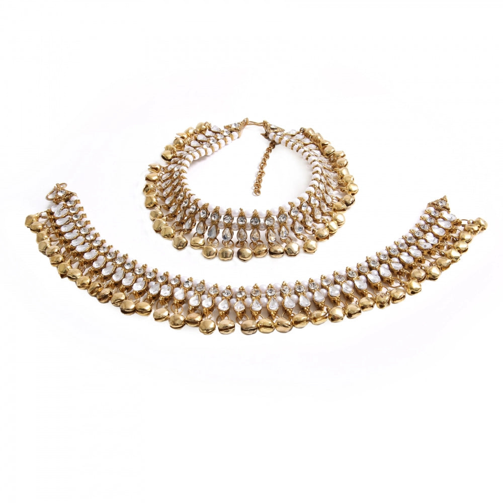 Fashion Women's Gold Plated Anklets-Golden