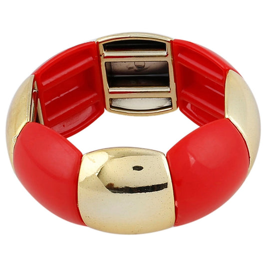 Fashion Women's Gold Plated Charm Bracelet-Red