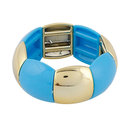 Fashion Women's Gold Plated Charm Bracelet-Blue