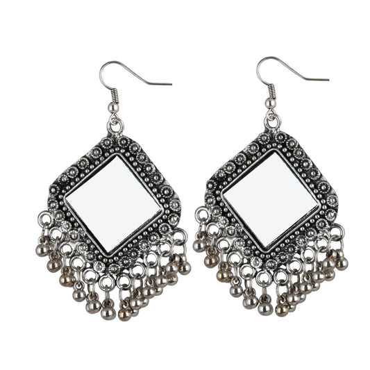 Fashion Women's Alloy, silver Plated Hook Dangler Hanging Earrings-Silver