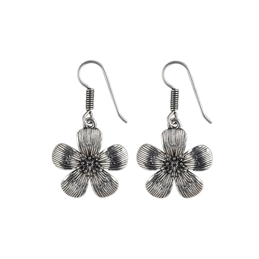 Fashion Women's Silver Plated Hook Dangler Hanging Earrings-Silver