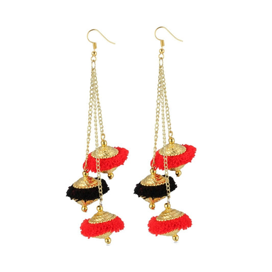 Fashion Women's Gold Plated Pom Pom Fashion Earrings-Gold