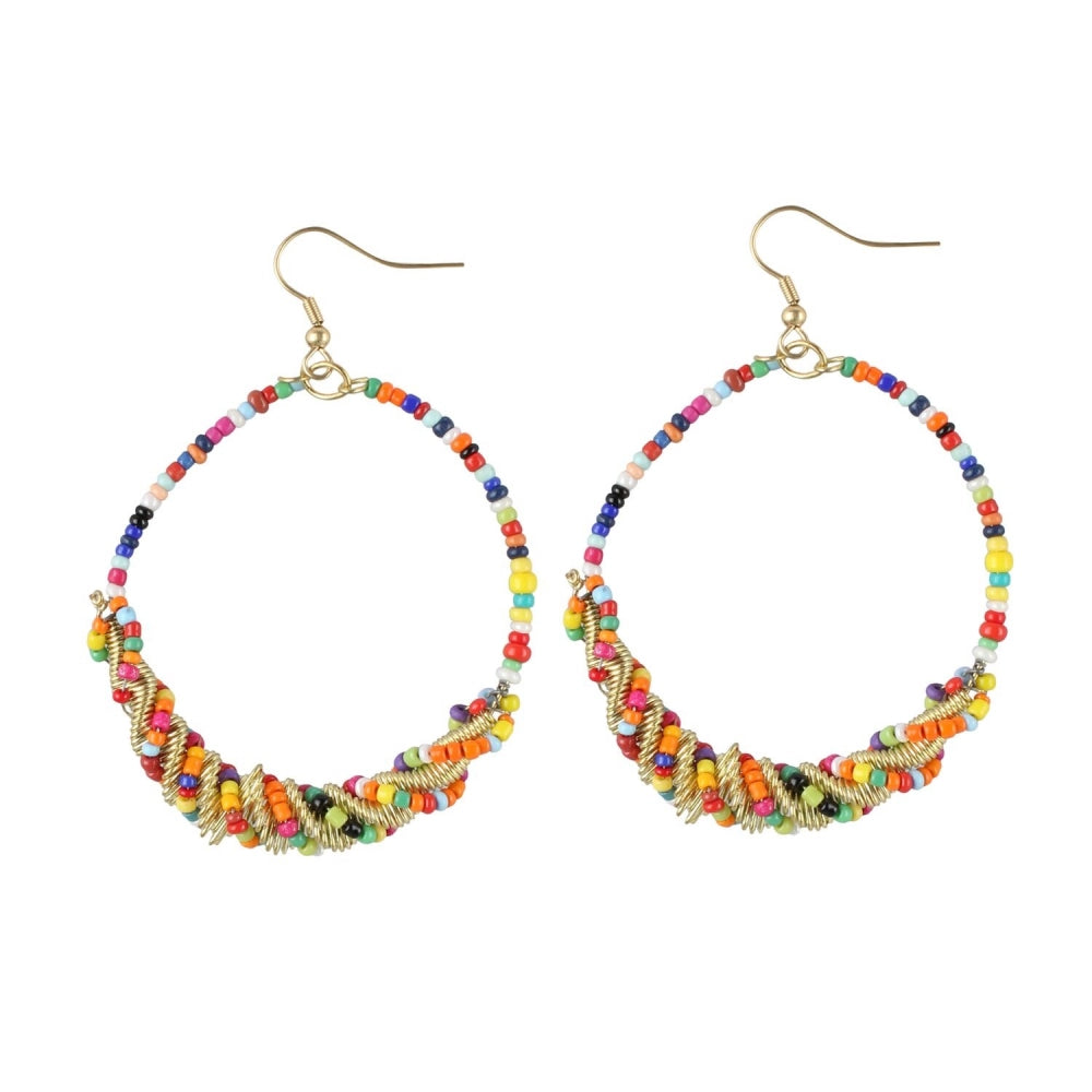 Fashion Women's Alloy Designer Hanging Beads Earrings-Multicolour