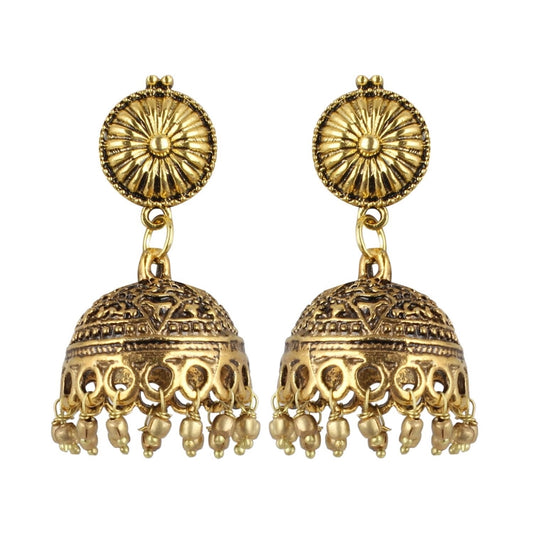 Fashion Women's Gold Plated Jhumki Earrings-Gold