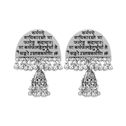 Fashion Women's Silver plated Afgani Earrings-Silver
