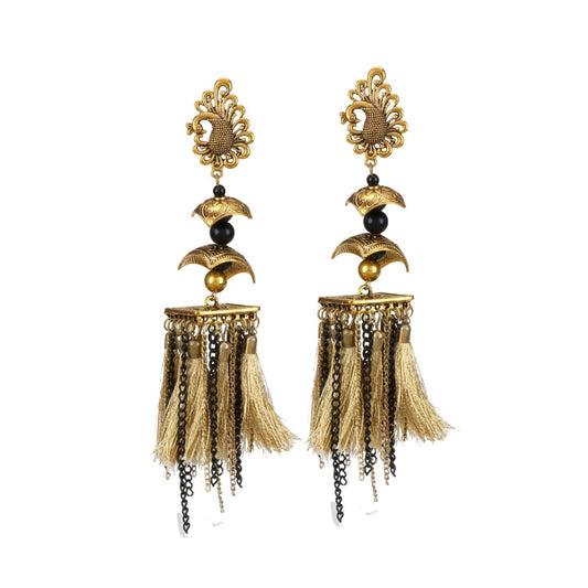 Fashion Women's Alloy, Gold plated Hook Dangler Hanging Earrings-Golden