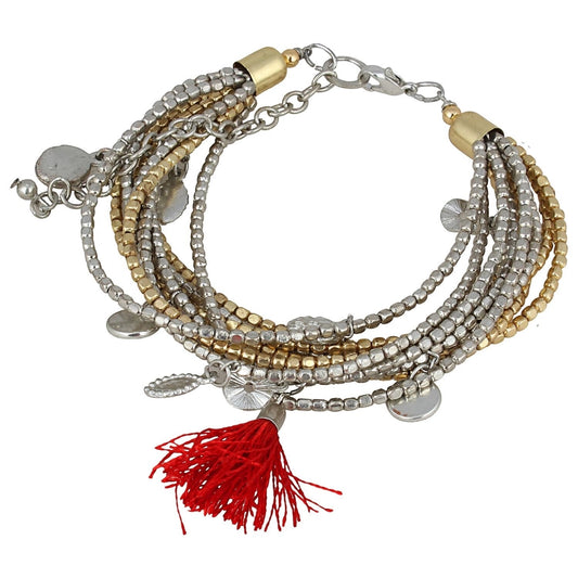Fashion Women's Gold, Silver plated Tassel Bracelet-Golden,Silver