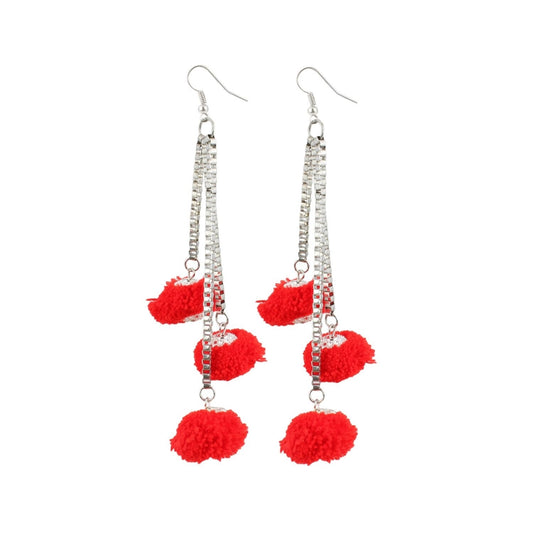 Fashion Women's Alloy Hook Dangler Hanging Tassel Fashion Earrings-Multicolour