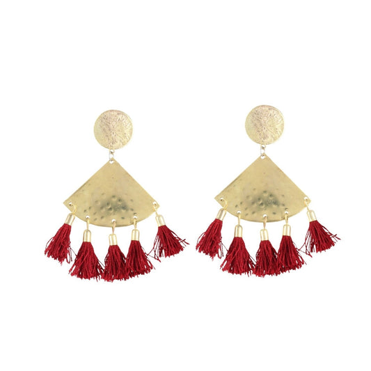 Fashion Women's Silver Plated Hook Dangler Hanging Tassel Earrings-Golden