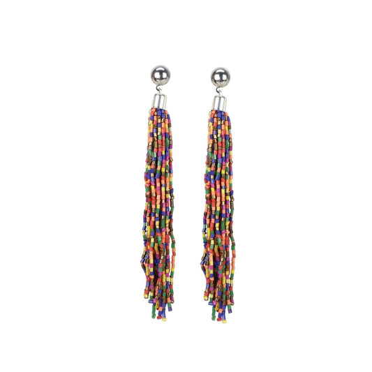 Fashion Women's Alloy, Beads Hook Dangler Hanging Earrings-Multicolour