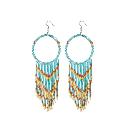Fashion Women's Alloy, Firoji, Beads Hook Dangler Hanging Earrings-Firoji