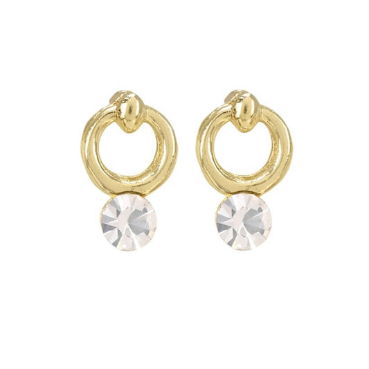Fashion Women's Gold plated Hook Dangler Hanging Italian Stud-Golden