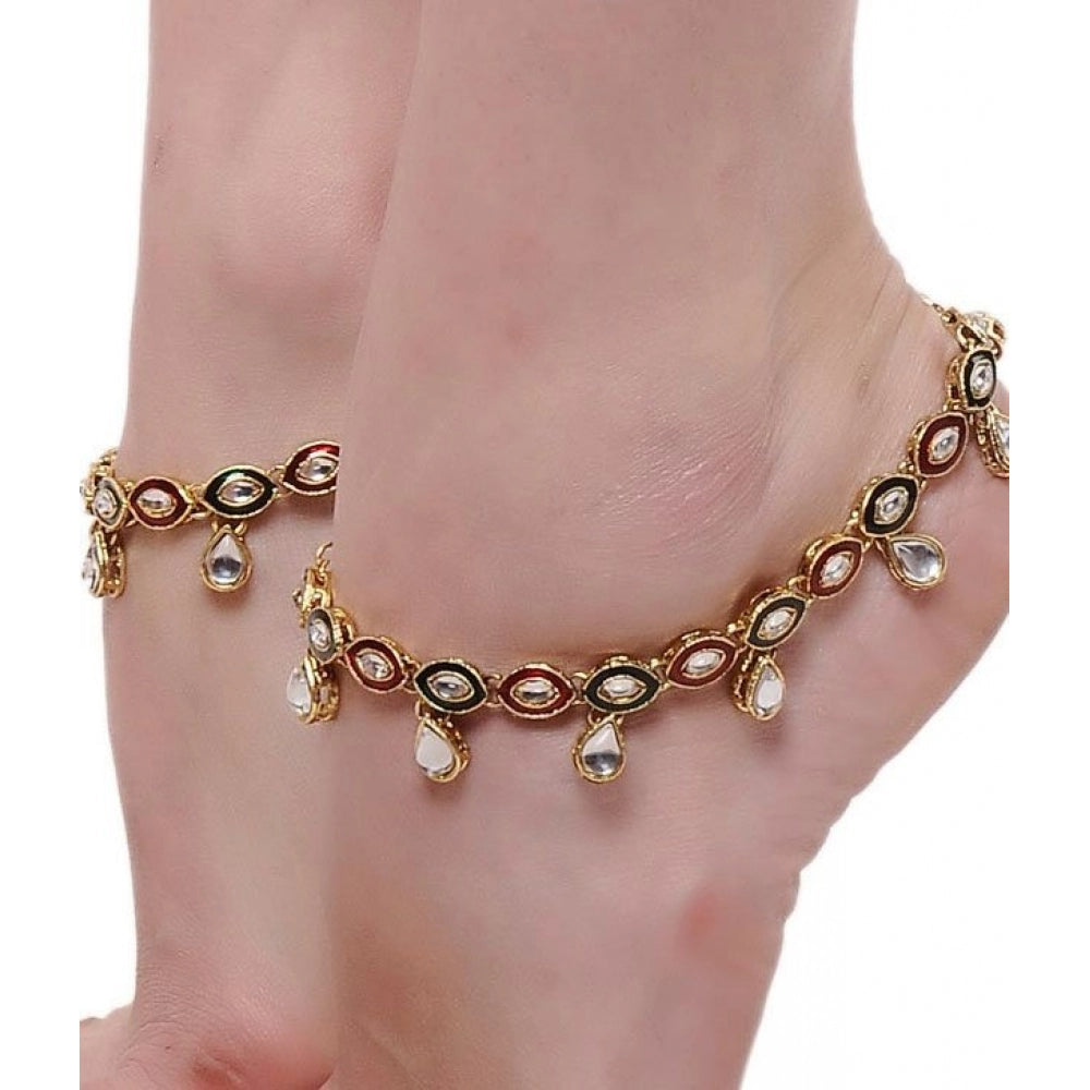 Fashion Women's Gold Plated Anklets-Gold