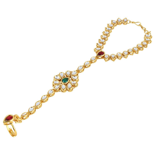 Fashion Women's Gold Plated Hand Thong Bracelet-Gold