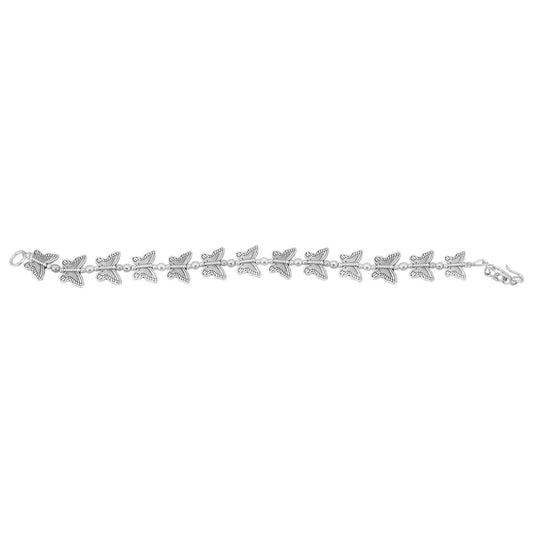 Fashion Women's Oxidised German Silver Silver Bracelet-Silver