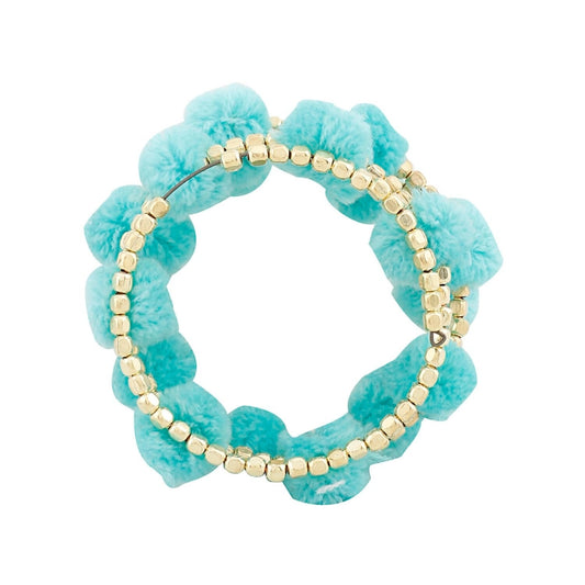 Fashion Women's Pom Pom Pom Pom Charm Bracelet -Green