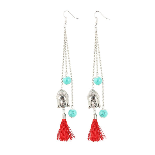 Fashion Women's Oxidized Gold plated Hook Dangler Hanging Tassel Fashion Earrings-Golden