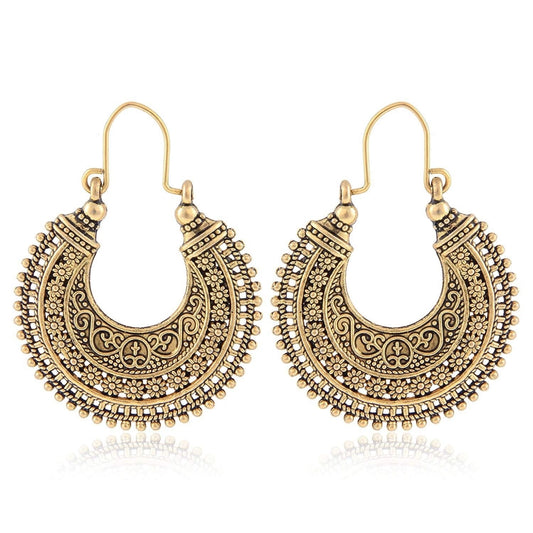 Fashion Women's Golden plated Hook Dangler Hanging Earrings-Golden