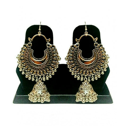 Fashion Women's Silver Plated Jhumki Earrings-Silver