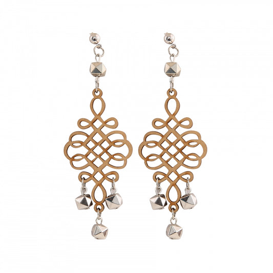 Fashion Women's Wooden handcrafted Hook Dangler Hanging Fashion Earrings-Brown