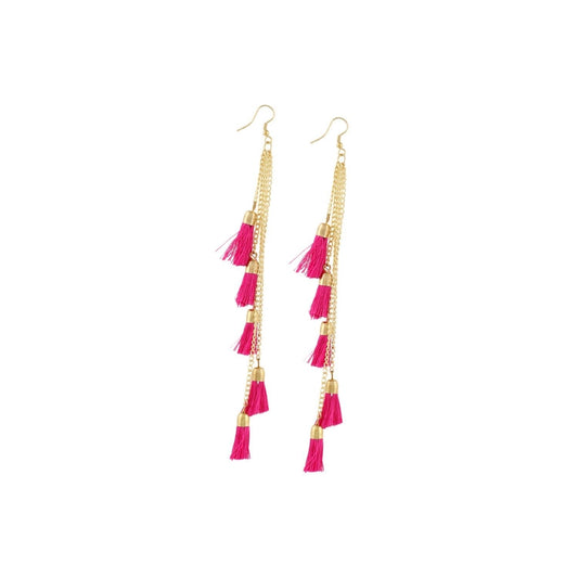 Fashion Women's Alloy Hook Dangler Hanging Fashion Earrings-Pink