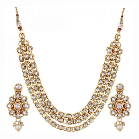 Designer Kundan Necklace Set with Earrings