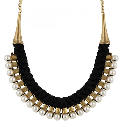 Designer Black Thread and Pearl Fashion Necklace