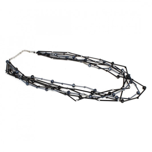 Designer Shining Black Multi Layer Crystal Beads