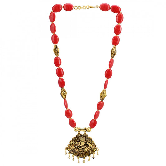 Designer Red Onyx Stone Traditional Necklace