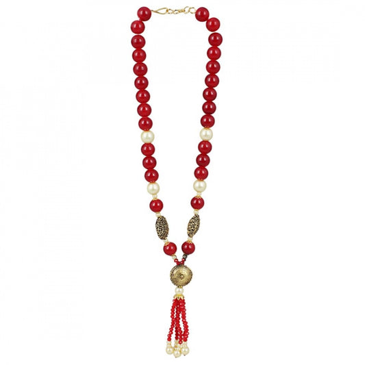 Designer Handmade Maroon Beads Traditional Necklace