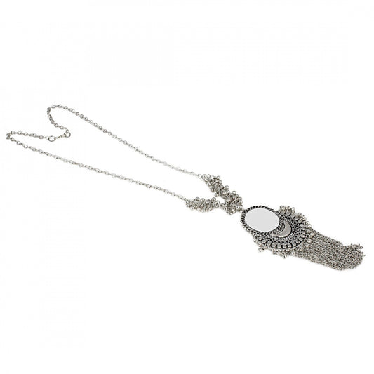 Oxidised German Silver Afghani Designer Turkish Style Chandbali Necklace Pendent Jewellery