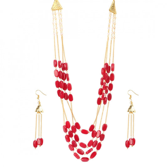 Gold Plated Chain Onyx Stone Necklace Set