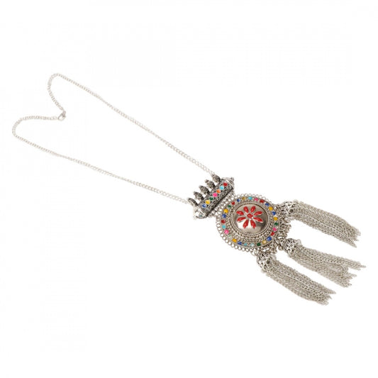 Boho Afghani Silver Oxidised Necklace